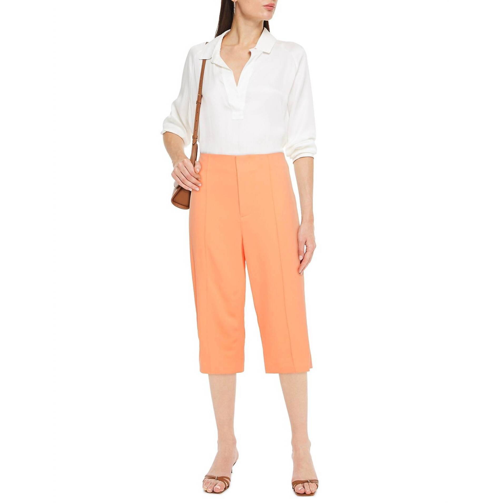 New Alice + Olivia Dylan Wide Leg Cropped Pants In Salmon Pink